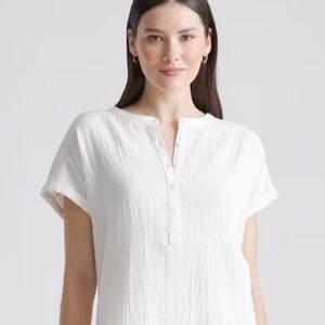 Quince 100% Organic Cotton Gauze Roll Sleeve Shirt